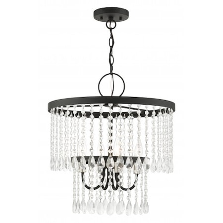 Livex Lighting Black Pendant Chandelier, 4 Light 51064-04