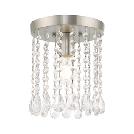 Livex Lighting Elizabeth 1 Light Brushed Nickel Ceiling 51066-91