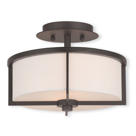 Livex Lighting Wesley 2 Light Bronze Ceiling Mount 51072-07