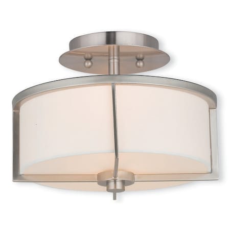 Livex Lighting Wesley 2 Light Brushed Nickel Ceiling Mo 51072-91
