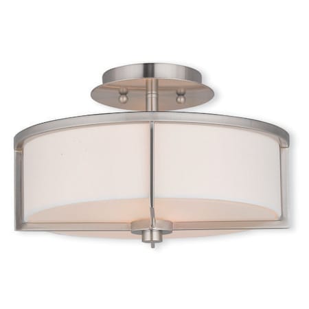 Livex Lighting Wesley 2 Light Brushed Nickel Ceiling Mount 51073-91