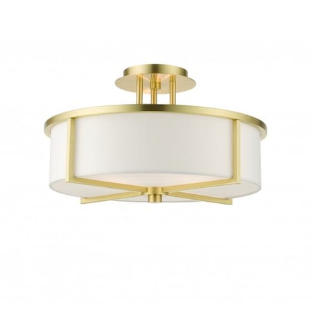 Livex Lighting Satin BrassSemi Flush, 3 Light 51074-12