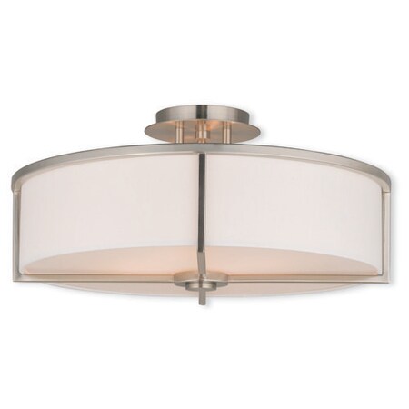 Livex Lighting Wesley 4 Light Brushed Nickel Ceiling Mount 51075-91