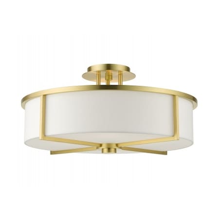 Livex Lighting Satin BrassSemi Flush, 4 Light 51075-12