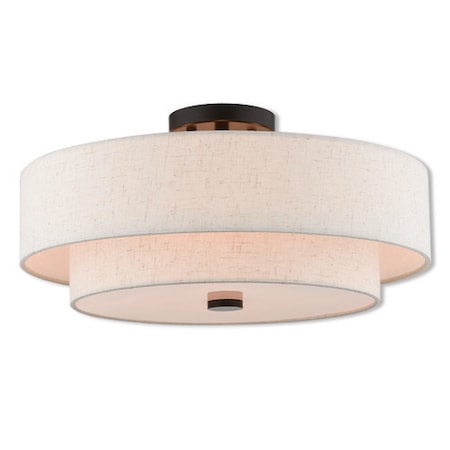 Livex Lighting Claremont 4 Light English Bronze Ceiling Mount 51085-92