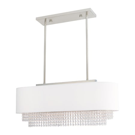Livex Lighting Carlisle 3 Light Brushed Nickel Linear Chandelier 51124-91