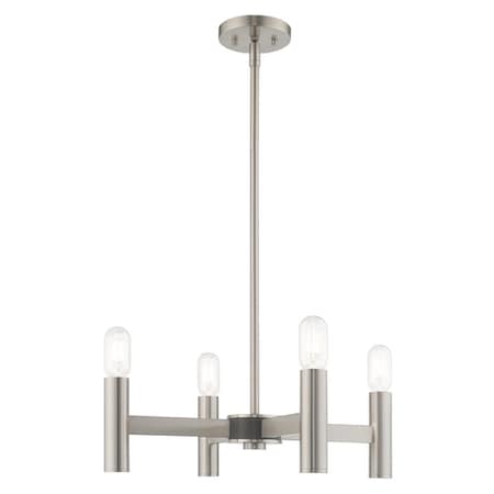 Livex Lighting Copenhagen 4 Light Brushed Nickel Mini Chandelier 51134-91