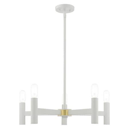 Livex Lighting Copenhagen 5 Light White Chandelier 51135-03
