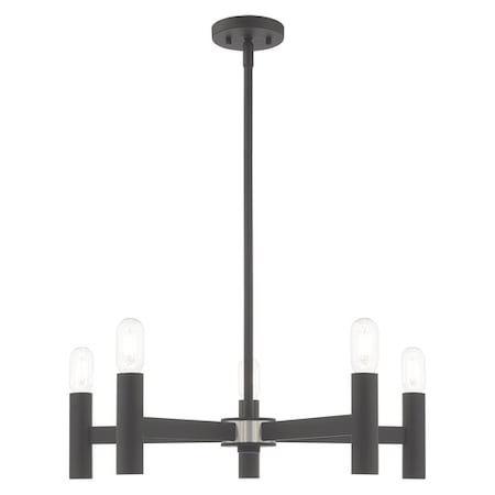 Livex Lighting Copenhagen 5 Light Scandinavian Gray Cha 51135-76