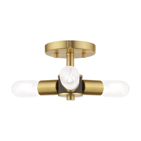 Livex Lighting Copenhagen 3 Light Satin Brass Ceiling M 51137-12