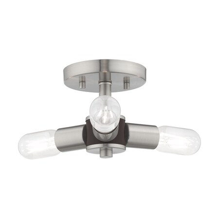 Livex Lighting Copenhagen 3 Light Brushed Nickel Ceilin 51137-91