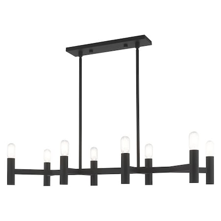 Livex Lighting Copenhagen 8 Light Black Linear Chandelier 51138-04