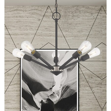 Livex Lighting Prague 5 Light Black Chandelier 51155-04