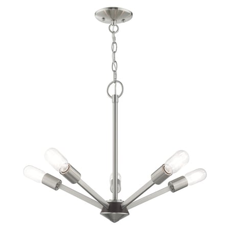 Livex Lighting Prague 5 Light Brushed Nickel Chandelier 51155-91