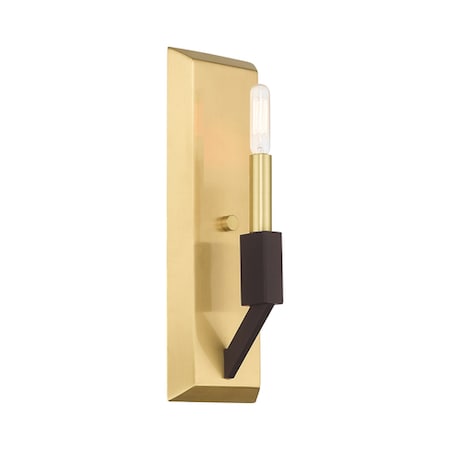 Livex Lighting Beckett 1 Light Satin Brass And Bronze ADA Wall Sconce 51161-12