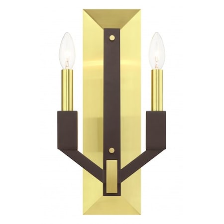 Livex Lighting Satin BrassADA Double Sconce, 2 Light 51162-12