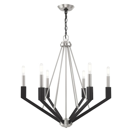 Livex Lighting Beckett 6 Light Brushed Nickel And Black 51166-91