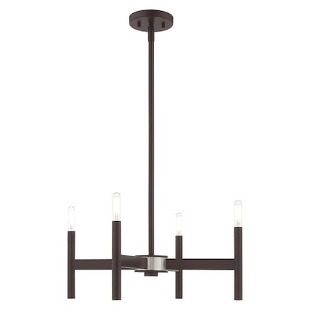 Livex Lighting Copenhagen 4 Light Bronze Mini Chandelier 51174-07
