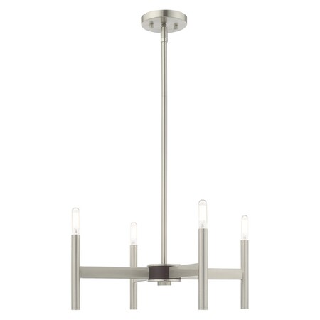 Livex Lighting Copenhagen 4 Light Brushed Nickel Mini Chandelier 51174-91