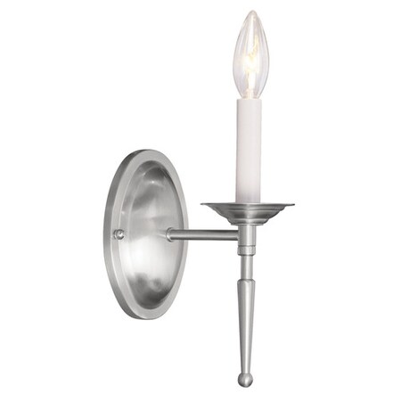 Livex Lighting Williamsburgh 1 Light Brushed Nickel Wall Sconce 5121-91