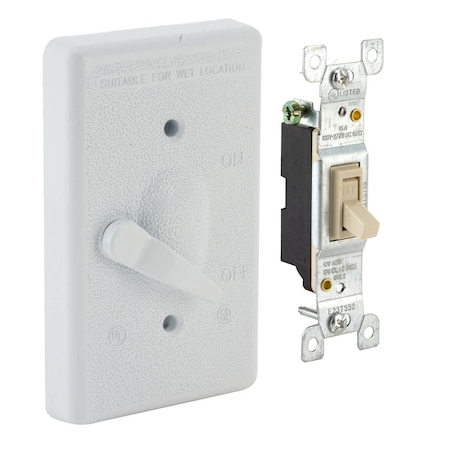 Bell Outdoor Box Cover, Switch Box Type, 1 Gang, Aluminum, Toggle Switch Cover Type 5121-1