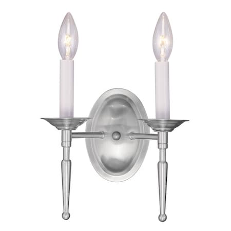 Livex Lighting Williamsburgh 2 Light Brushed Nickel Wal 5122-91