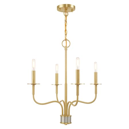 Livex Lighting Lisbon 4 Light Satin Brass Mini Chandeli 51324-12