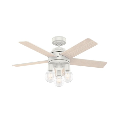 Hunter Ceiling Fan, 5 Blades, 4 Speeds, 120, Fresh White 51331