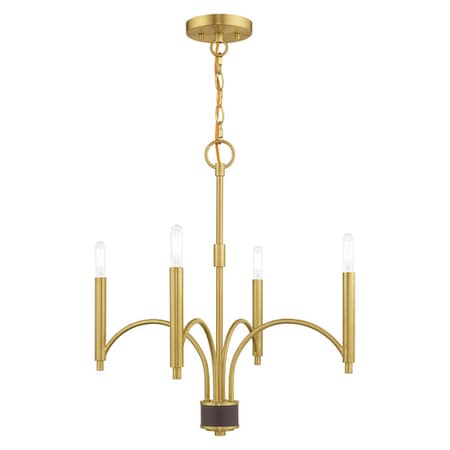 Livex Lighting Wisteria 4 Light Satin Brass Mini Chandelier 51334-12