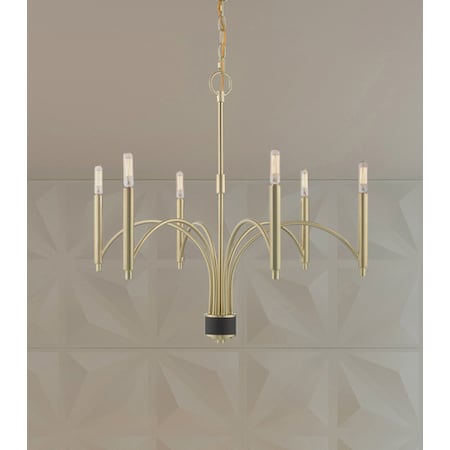 Livex Lighting Wisteria 6 Light Satin Brass Chandelier 51336-12