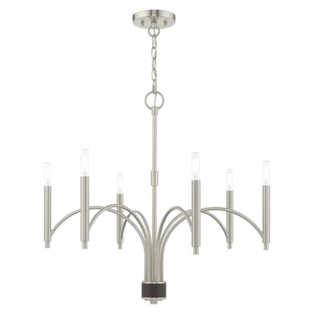 Livex Lighting Wisteria 6 Light Brushed Nickel Chandeli 51336-91