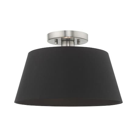 Livex Lighting Belclaire 1 Light Brushed Nickel Ceiling Mount 51352-91