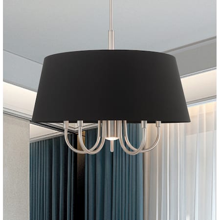 Livex Lighting Belclaire 6 Light Brushed Nickel Pendant 51356-91