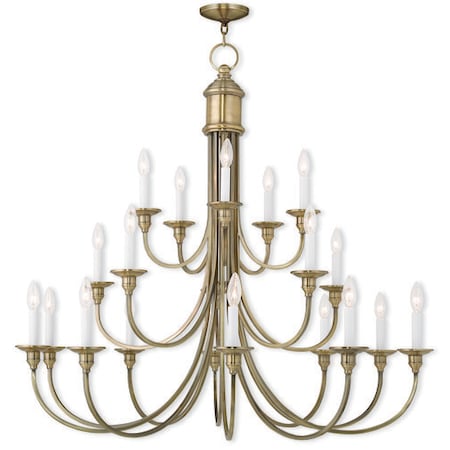 Livex Lighting Cranford 20 Light Antique Brass Foyer Chandelier 5140-01