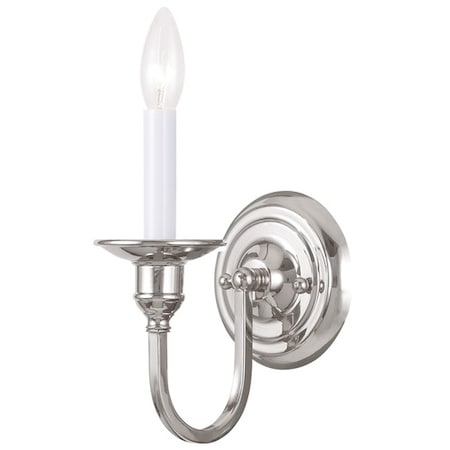 Livex Lighting Cranford 1 Light Polished Nickel Wall Sconce 5141-35