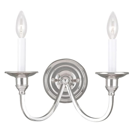 Livex Lighting Cranford 2 Light Polished Nickel Wall Sc 5142-35