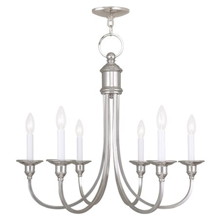 Livex Lighting Cranford 6 Light Polished Nickel Chandelier 5146-35