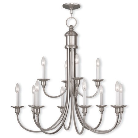 Livex Lighting Cranford 12 Light Brushed Nickel Chandel 5149-91