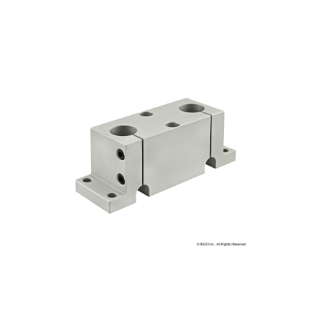 80/20 DblShaftBase, Alum, Slvr, 231/64in, 21/8in 5150