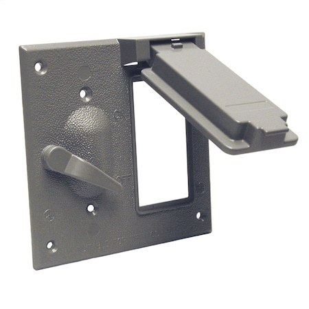 Bell Outdoor Box Cover, Switch Box Type, 2 Gang, Aluminum, Toggle Switch Cover Type 5167-0