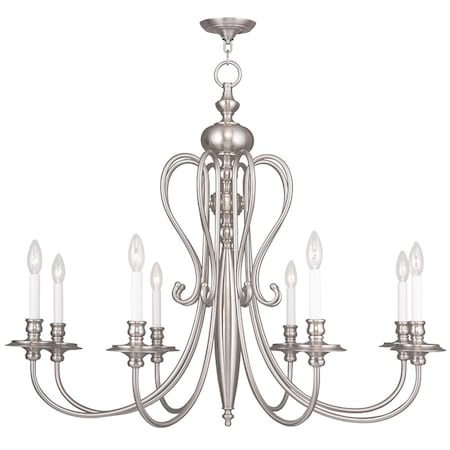 Livex Lighting Caldwell 8 Light Brushed Nickel Chandelier 5168-91