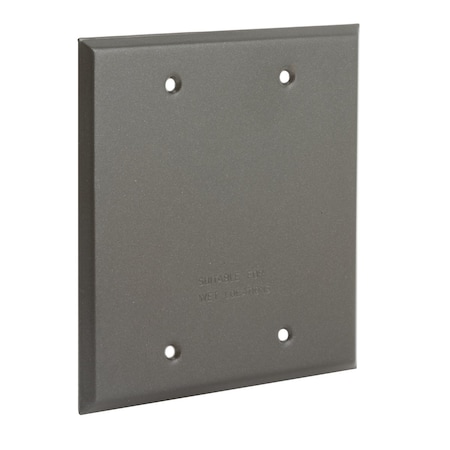 Bell Outdoor Weatherproof Cover, Wall Box Type, 2 Gang, Aluminum, Blank Cover Type 5175-2