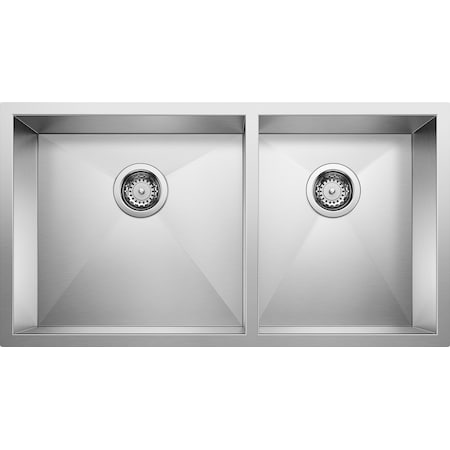 Blanco Quatrus R0 60/40 Undermount Stainless Steel Kitchen Sink 518169