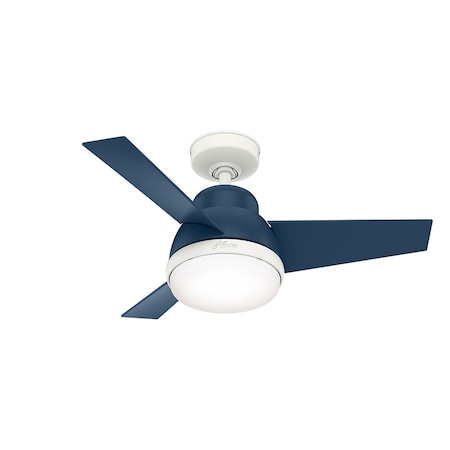 Hunter Ceiling Fan, 3 Blades, 3 Speeds, 120, Indigo Blue 51838