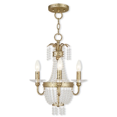 Livex Lighting Valentina 3 Light Hand Applied Winter Gold Convertible 51843-28