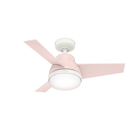 Hunter Ceiling Fan, 3 Blades, 3 Speeds, 120, Blush Pink 51850