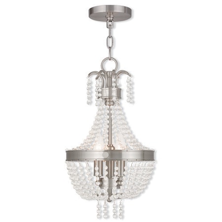 Livex Lighting Valentina 3 Light Brushed Nickel Pendant 51853-91