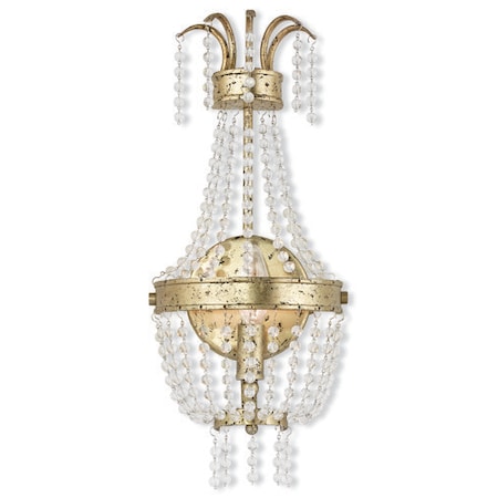 Livex Lighting Valentina 1 Light Hand Applied Winter Gold Wall Sconce 51872-28
