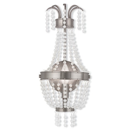 Livex Lighting Valentina 1 Light Brushed Nickel Wall Sconce 51872-91
