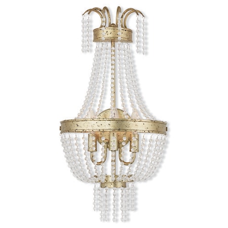 Livex Lighting Valentina 3 Light Hand Applied Winter Gold Wall Sconce 51874-28
